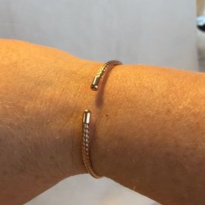 Stainless Steel Rose Gold Braided Cable Bracelet